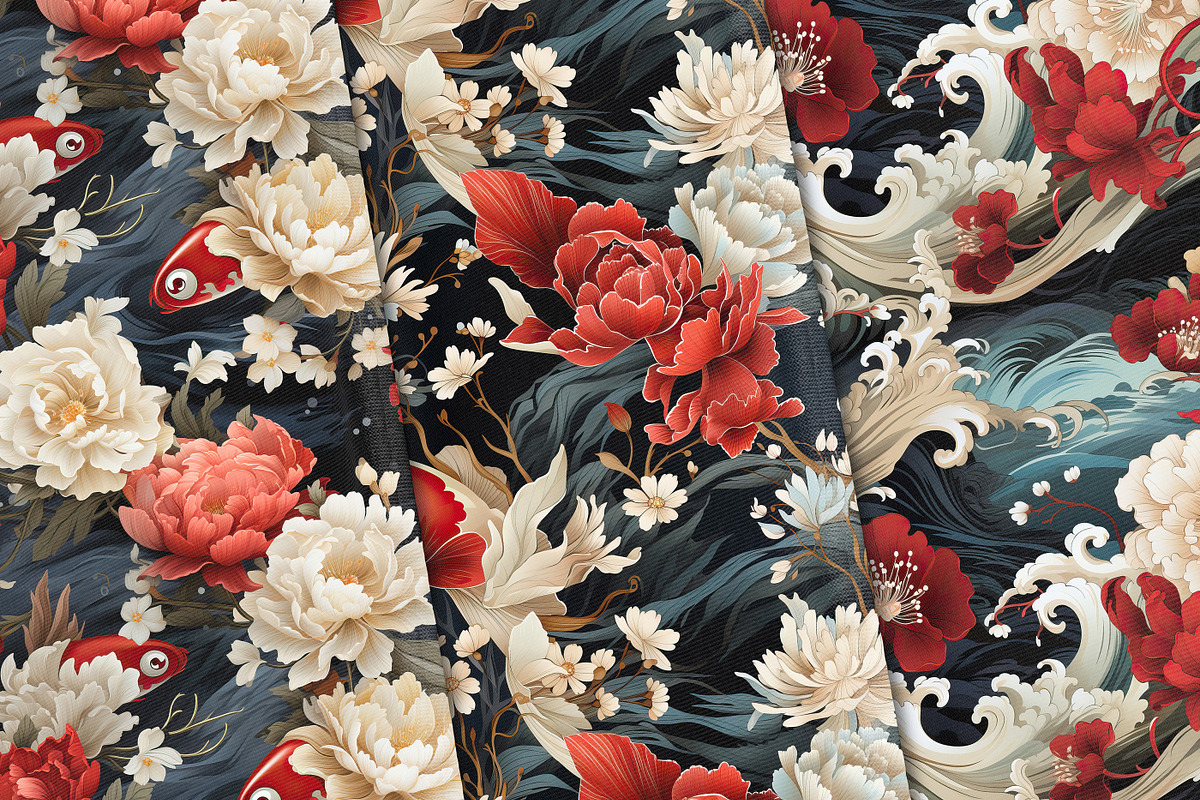 Japanese Seamless Patterns, a Pattern Graphic by Curve Design