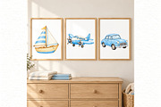 Watercolor Transportation Clipart, a Transportation Illustration by Villa 11 Estudio (Thumbnail 8 of 8)