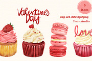Cupcake Valentine's Day, a Seasonal Illustration by 7nov.studio (Thumbnail 1 of 4)