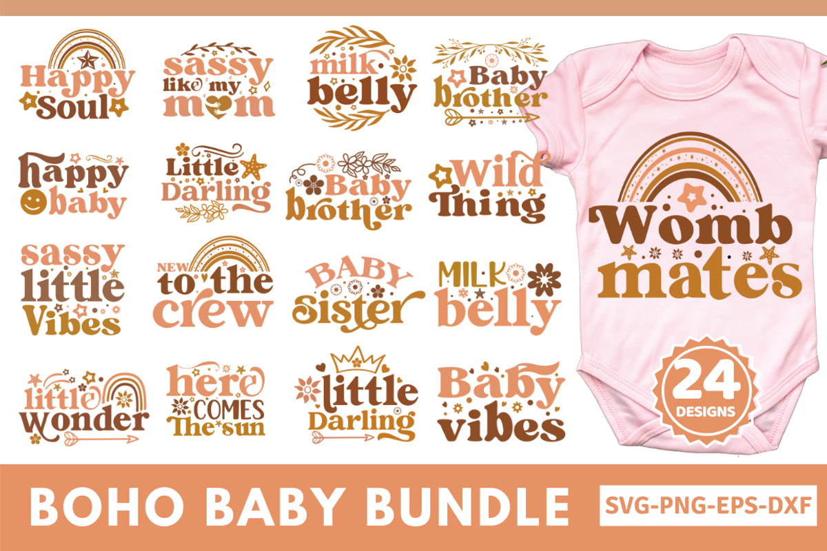 Boho Baby SVG Bundle, an Object Graphic by Design's Dark (Photo 2 of 5)