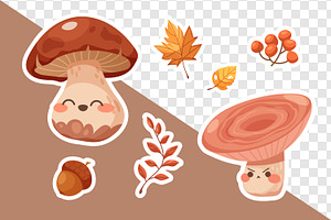 Kawaii Mushrooms Stickers