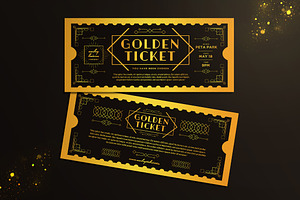 Art Deco Golden Ticket, a Card Template by Aarley Kaiven
