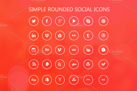 Rounded Social Icons