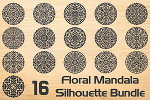 Floral Mandala Silhouette Bundle