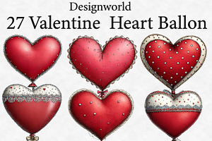 Valentine Heart Ballon clipart, an Illustration by Designworld