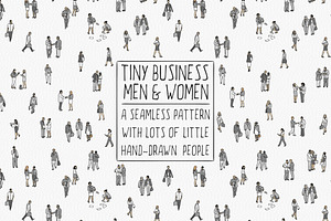 Tiny Business People - Hand Drawn