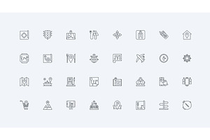 Gps navigation tracking line icons, an Object Illustration by Lemberg Vector