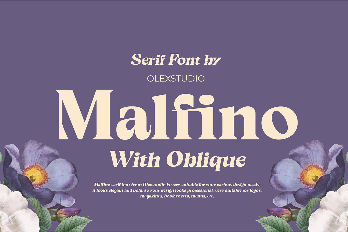 Malfino Olstd - Serif, a Serif Font by Olexstudio (Photo 1 of 8)