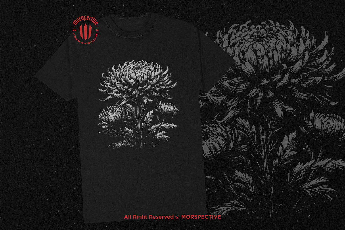10 Bundle Dark Art Chrysan Flower, an Illustration by Morspective (Photo 2 of 7)