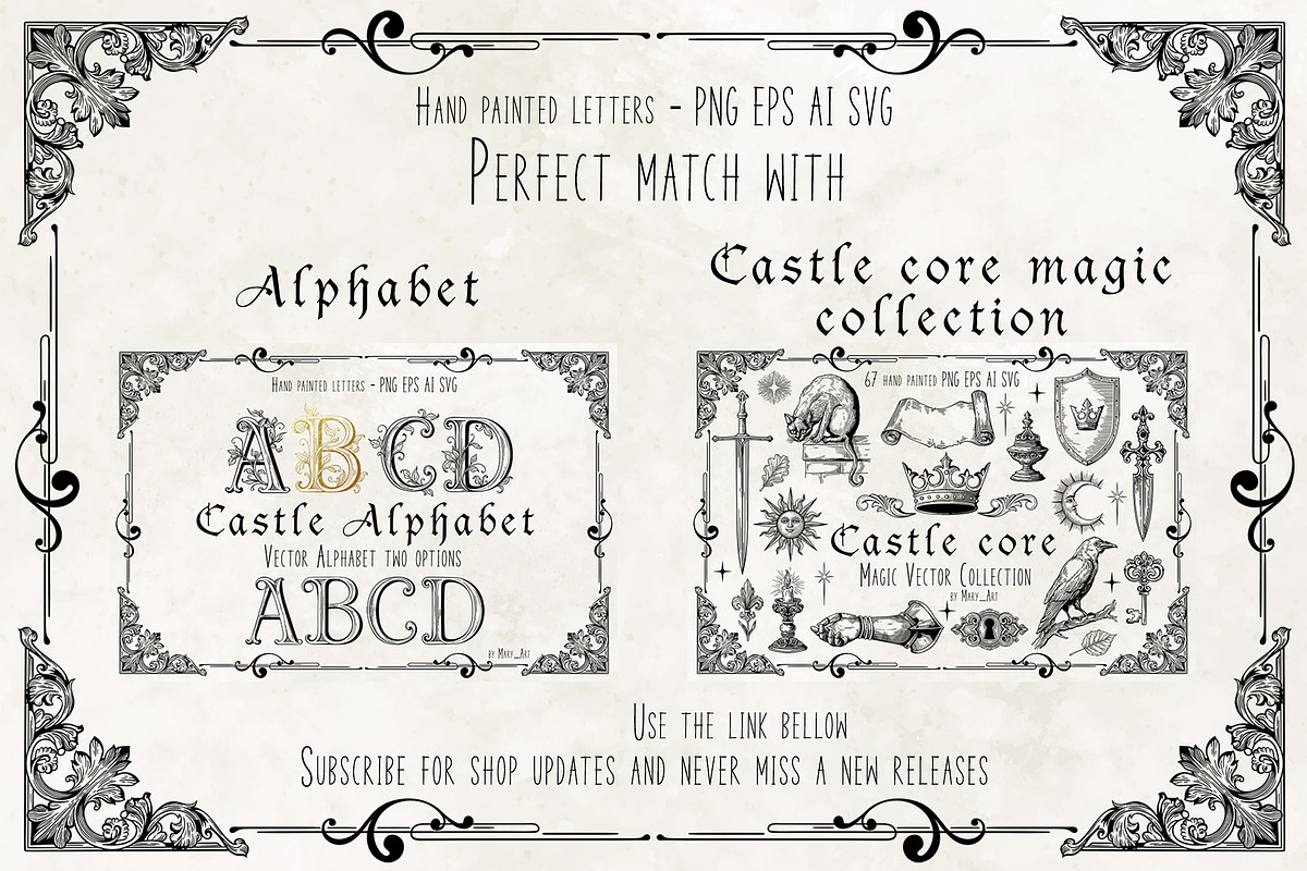 CASTLE STYLE FRAMES - vector kit, a Decorative Illustration by My Space Garden (Photo 8 of 8)