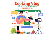 10 Cooking Vlog Illustration, a Food Illustration by denayunebgt (Thumbnail 1 of 4)