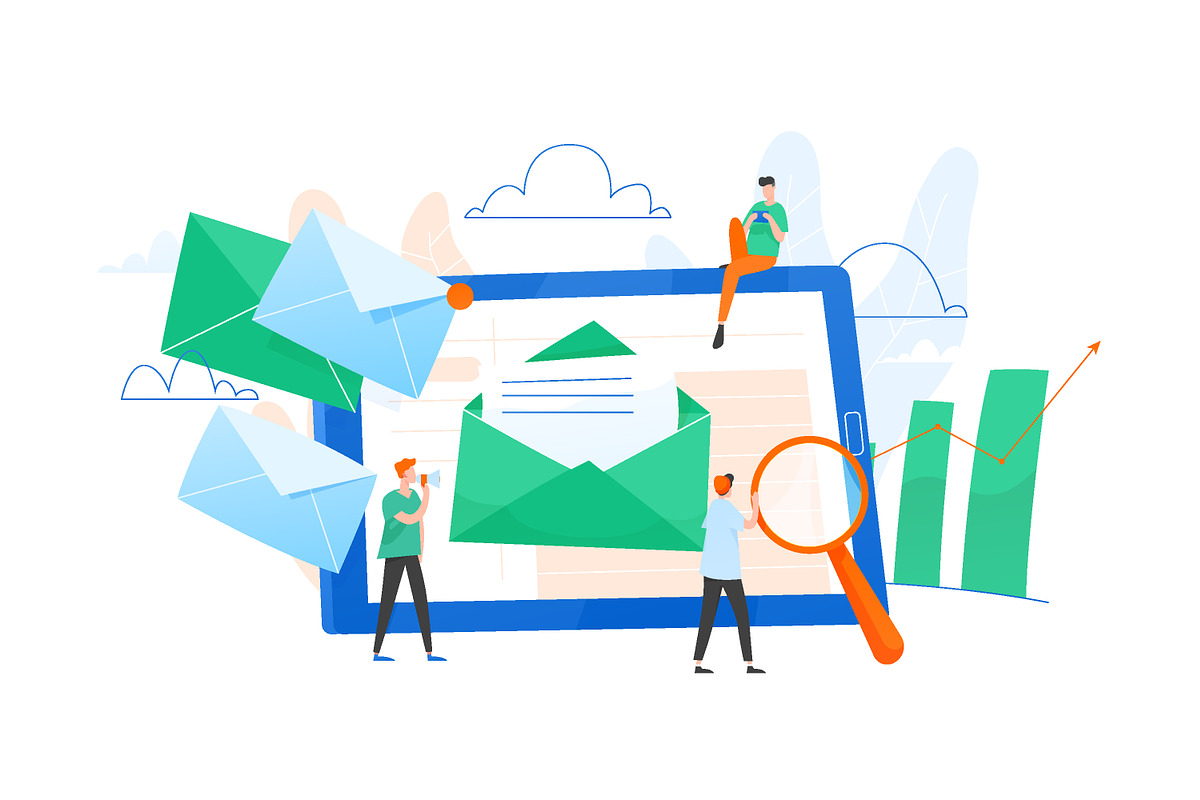E-mail marketing concept banner, a Technology Illustration by Good Studio (Photo 2 of 3)