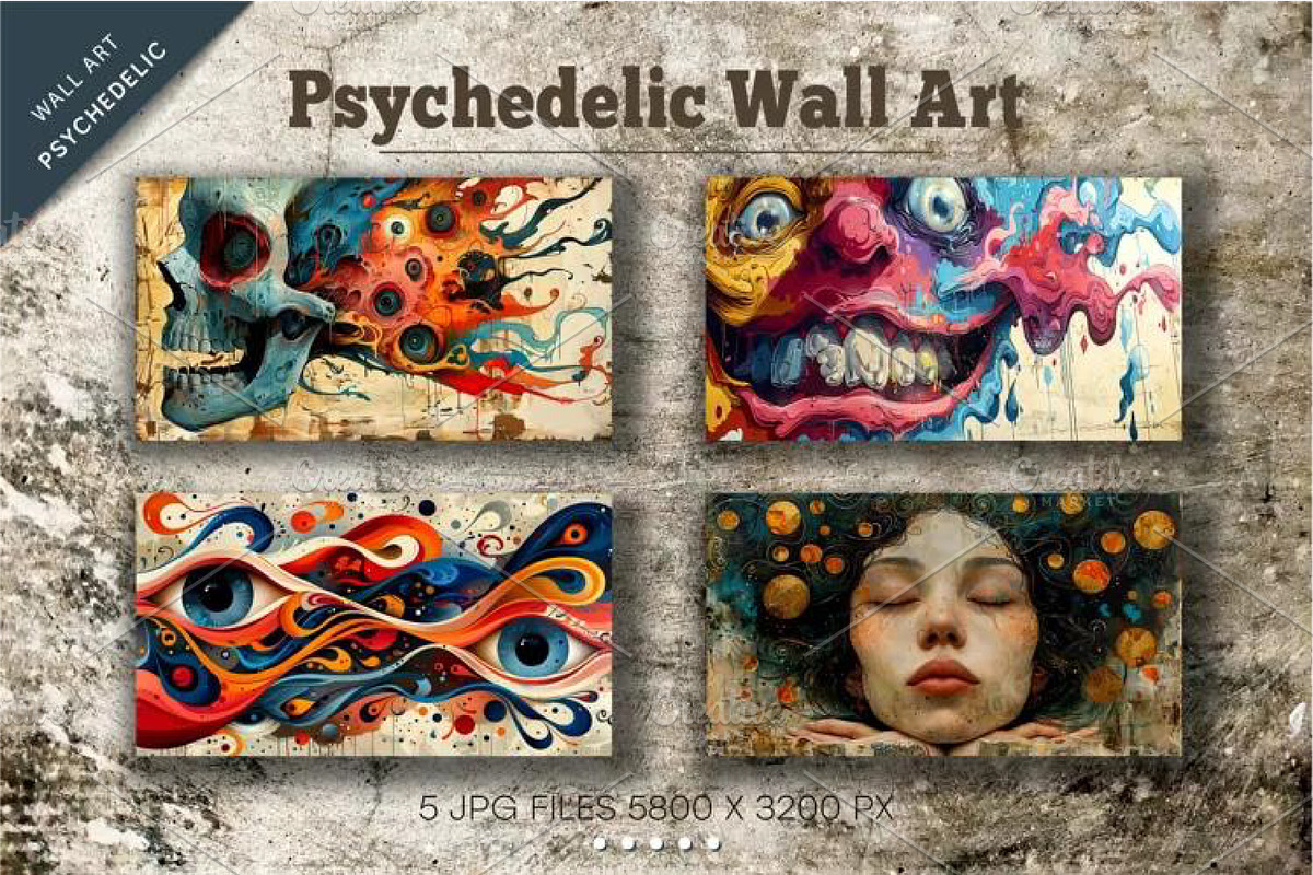 Big bundle of psychedelic background, a Decorative Illustration by KENO Mascots (Photo 6 of 12)