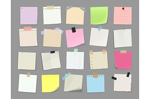 Memo note paper with adhesive tape, an Object Illustration by Vector Tradition