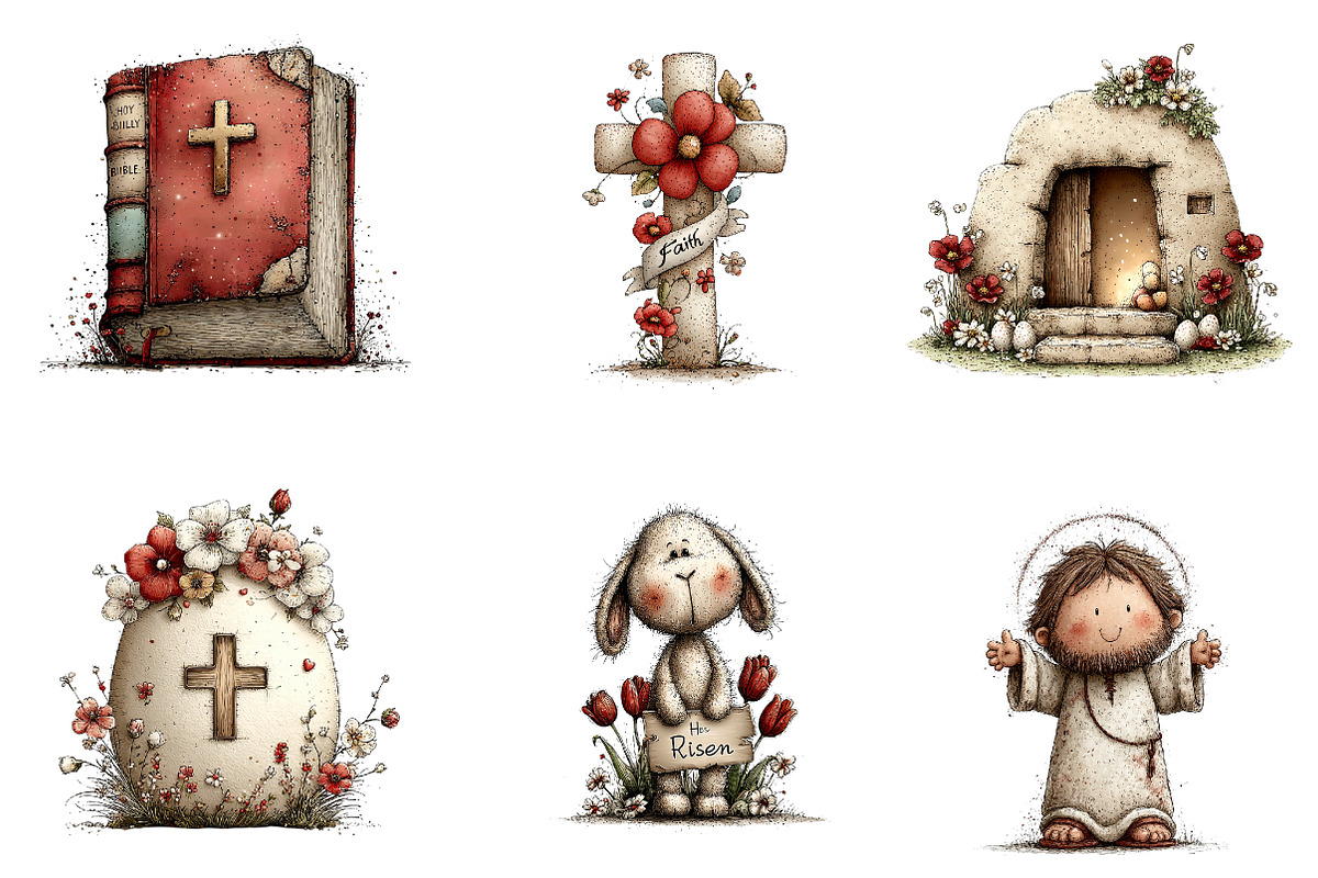 Christian Easter Clipart, an Illustration by CreationArt (Photo 2 of 5)