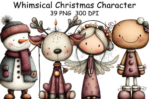 Whimsical Christmas Character Clipar, an Illustration by CraftArtStudio