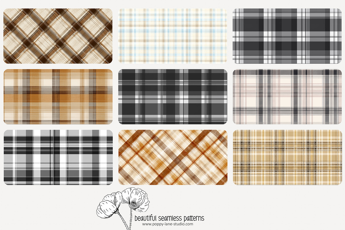 80 neutral plaid seamless pattern, a Pattern Graphic by Poppy Lane Studio (Photo 8 of 11)