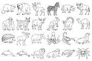 Wild Animals Line Art, an Animal Illustration by Tekuni (Thumbnail 3 of 12)