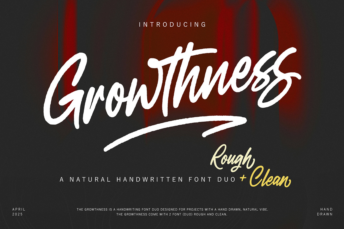 Growthness Handwritten Font Duo, a Script Font by JamalCreativeStudio (Photo 1 of 11)