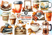 Watercolor Fall Fishing Clipart PNG, an Icon by Canvas Craft (Thumbnail 1 of 4)