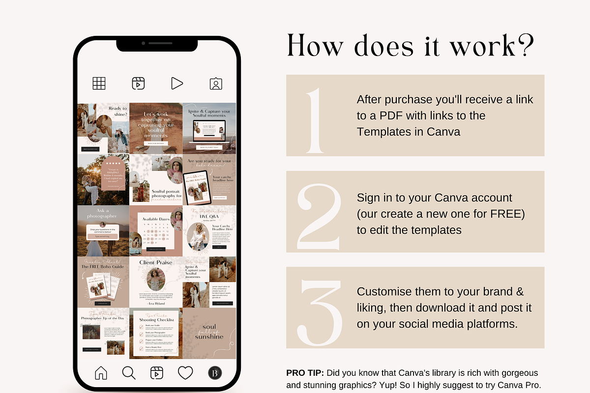 Instagram Post Template Boho Canva, a Social Media Template by HerstedHertz (Photo 7 of 9)