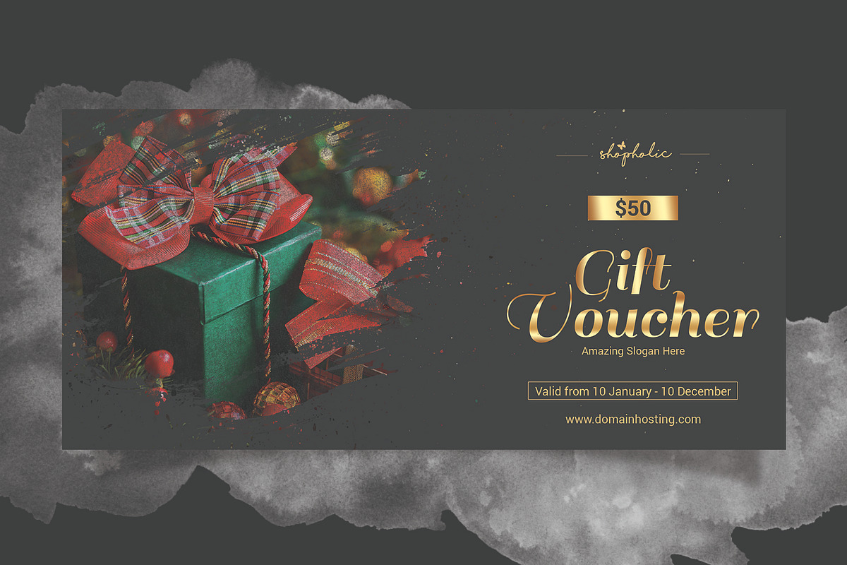 New Year Gift Voucher template-V04, a Stationery Template by Template Shop (Photo 1 of 4)