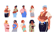 Pregnant women, moms with babies set, a Person Illustration by PaperTrident (Thumbnail 1 of 5)