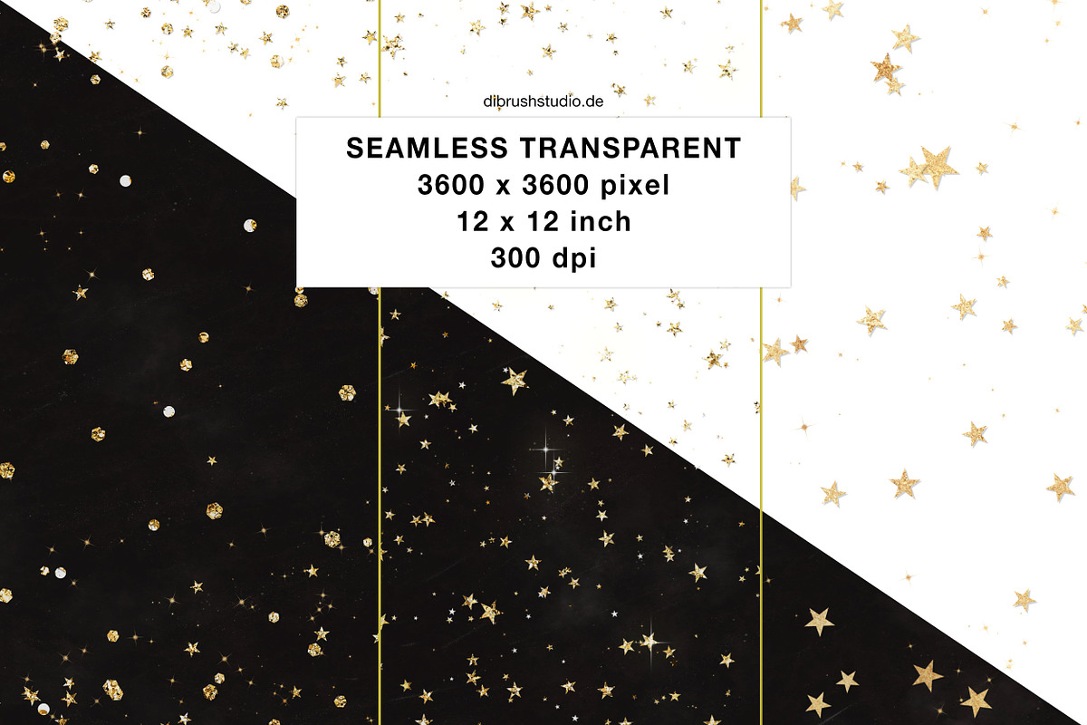 Star Night Seamless Overlay Pattern, a Pattern Graphic by DiBrush Studio (Photo 2 of 8)