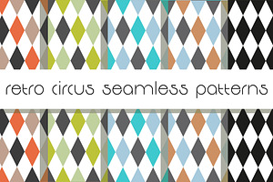 Retro Circus Seamless Patterns.