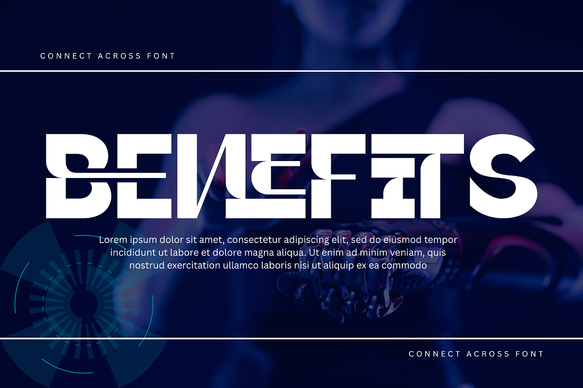 CONNECT ACROSS - GEOMETRIC FONT, a Sans Serif Font by 177Studio (Photo 3 of 8)