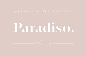 Paradiso Stencil font, a Serif Font by ParadiseStore