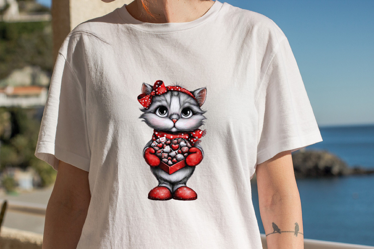Valentine Cats Clipart, an Illustration by SVGArt (Photo 4 of 7)