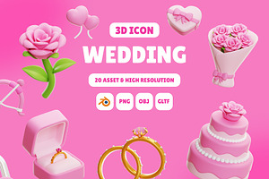 Wedding 3D Icons