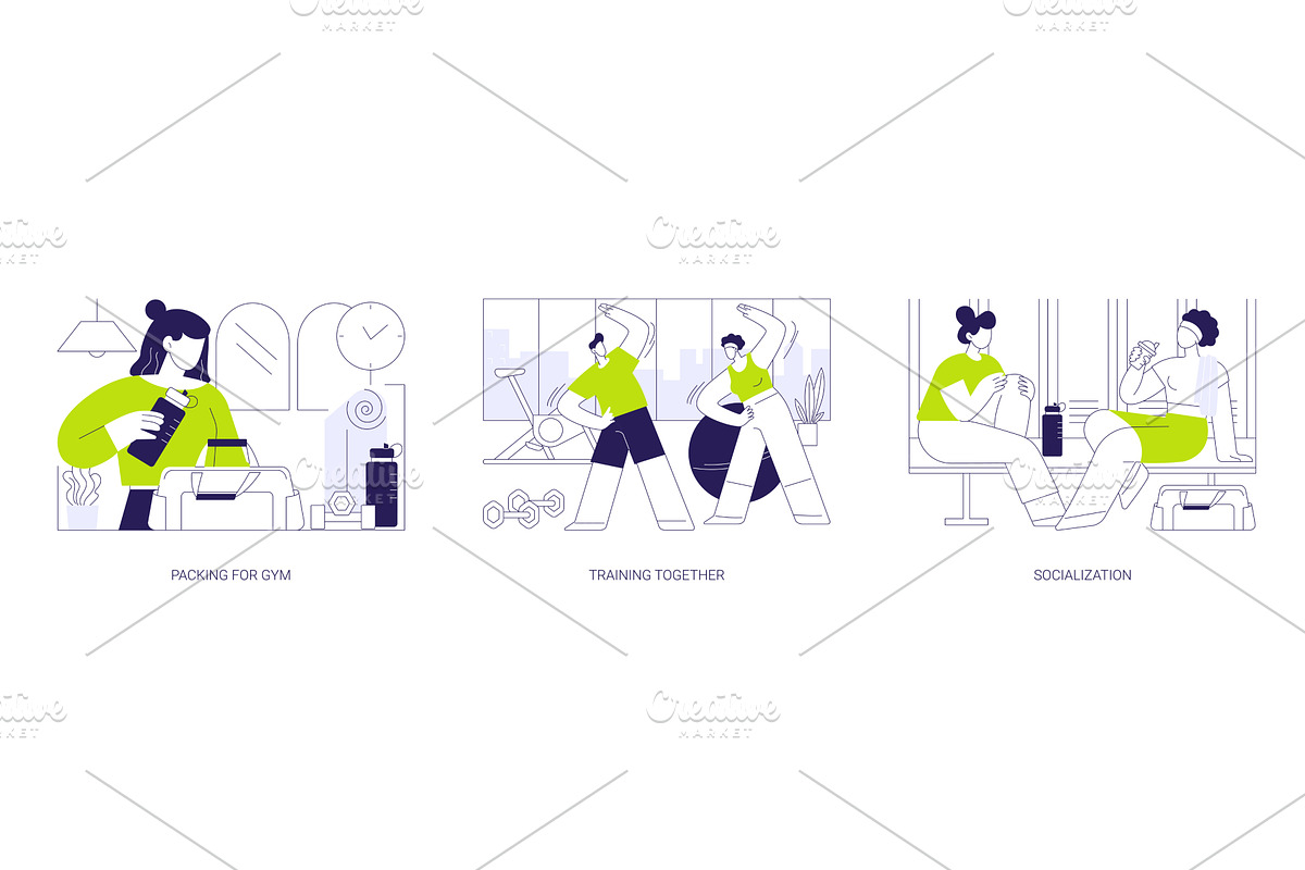 Fitness club isolated cartoon vector, a Person Illustration by Visual Generation