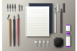 Set Of Tools For Hand Lettering And