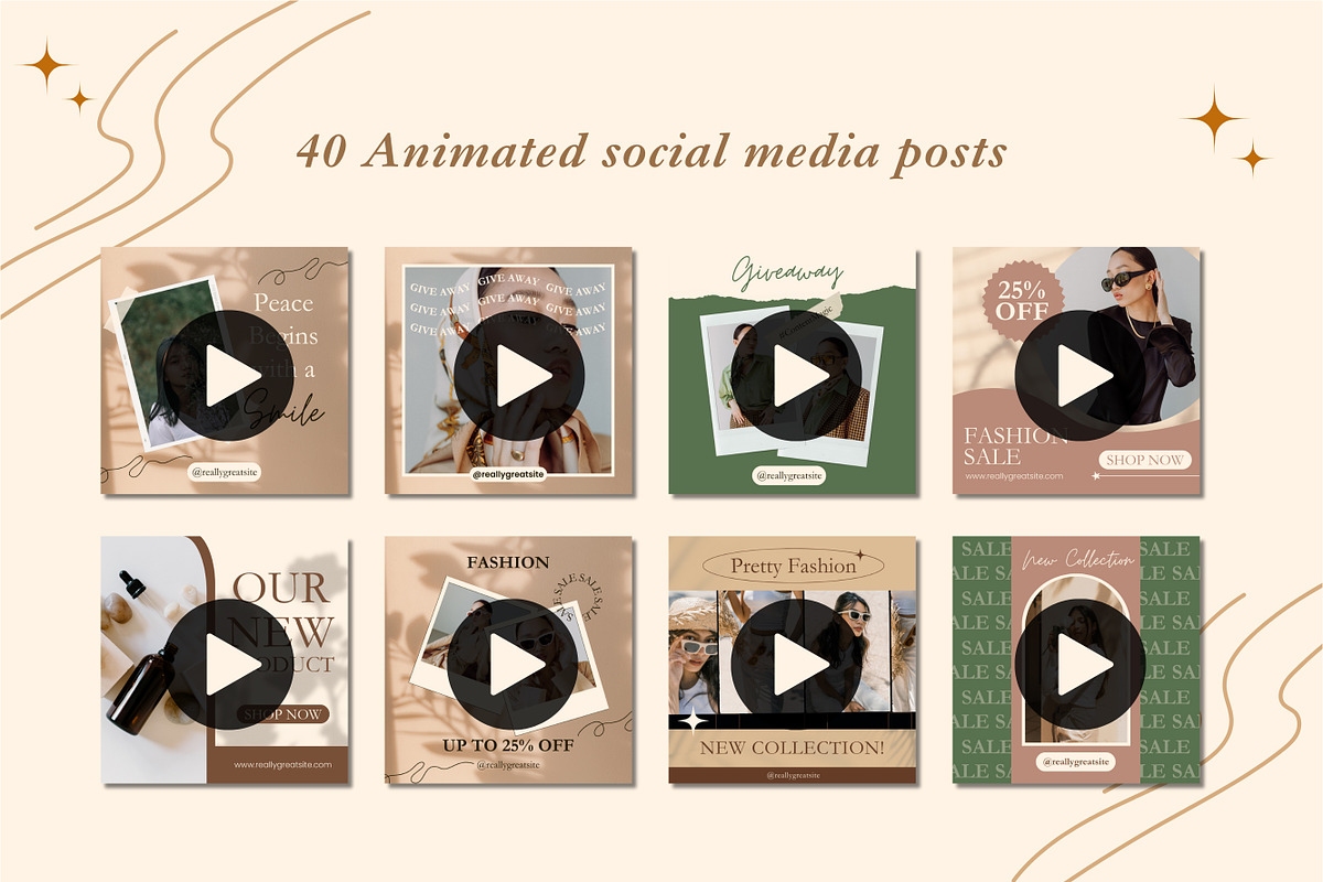 40 Animated Social Media Posts, a Templates & Theme by TemplateCastleStore (Photo 2 of 10)