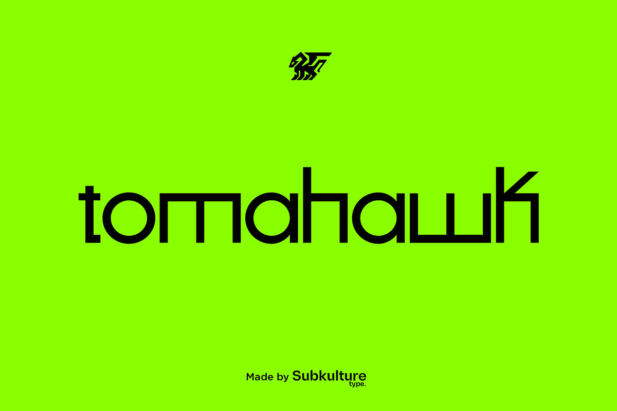 Tomahawk - Geometric & Unique Sans, a Sans Serif Font by subkulturetype (Photo 1 of 8)