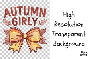 Vintage Autumn Girly PNG Sublimation