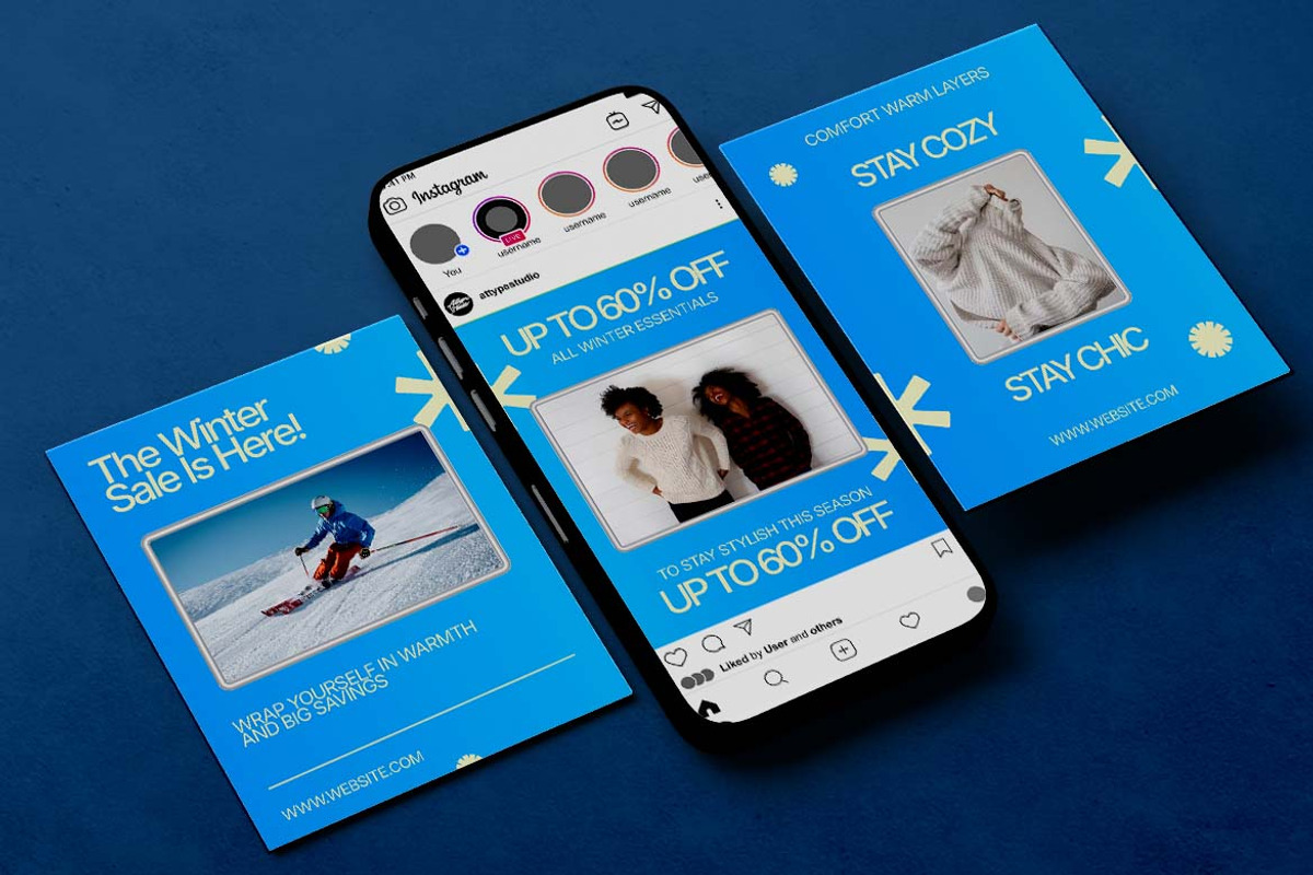 Winter Sale Instagram Carousel Canva, a Social Media Template by Attype (Photo 3 of 5)