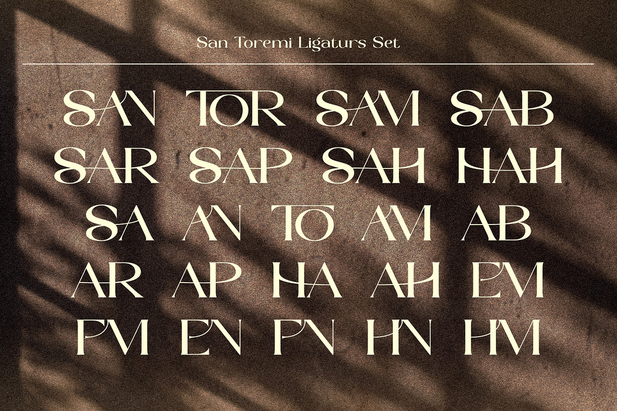 San Toremi || Elegant Display Serif, a Serif Font by Muflieart (Photo 8 of 12)