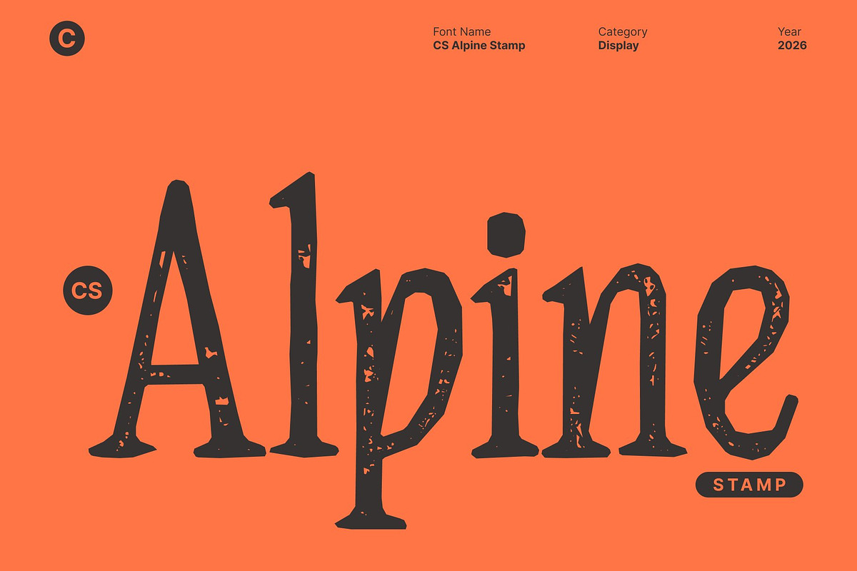 CS Alpine Stamp, a Serif Font by Craft Supply Co. (Photo 1 of 8)