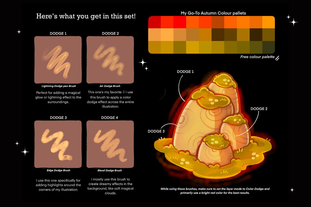 My Go-To Color Dodge Brushes, a Brush Add-On by TheDoodleSweets (Photo 4 of 6)
