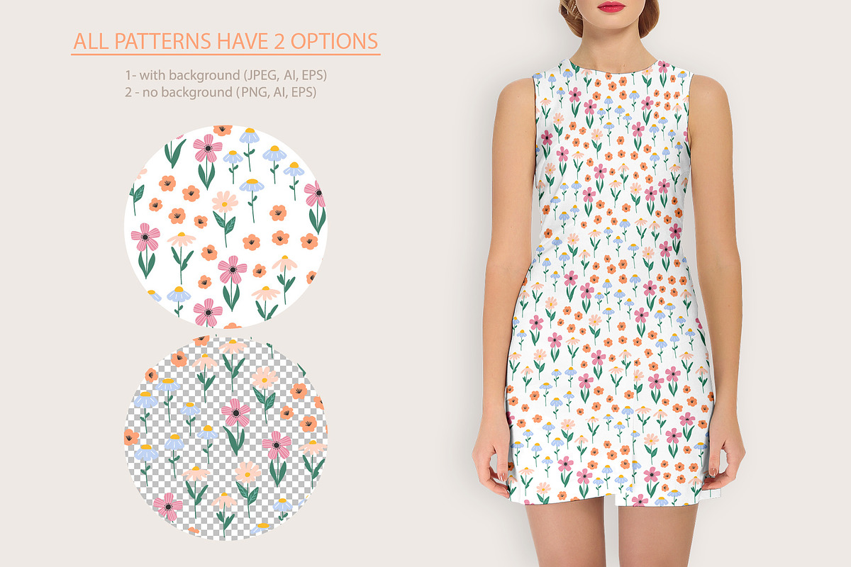 Girls and flowers, a Background Graphic by rosypatterns (Photo 4 of 8)