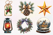 Vintage Christmas Elements Clipart, an Illustration by Dream Creation (Thumbnail 6 of 6)