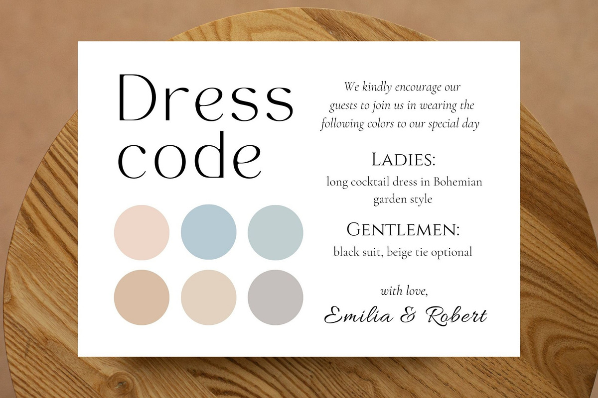 Party Dress code details info card, a Card Template by EvaTemplates (Photo 6 of 6)