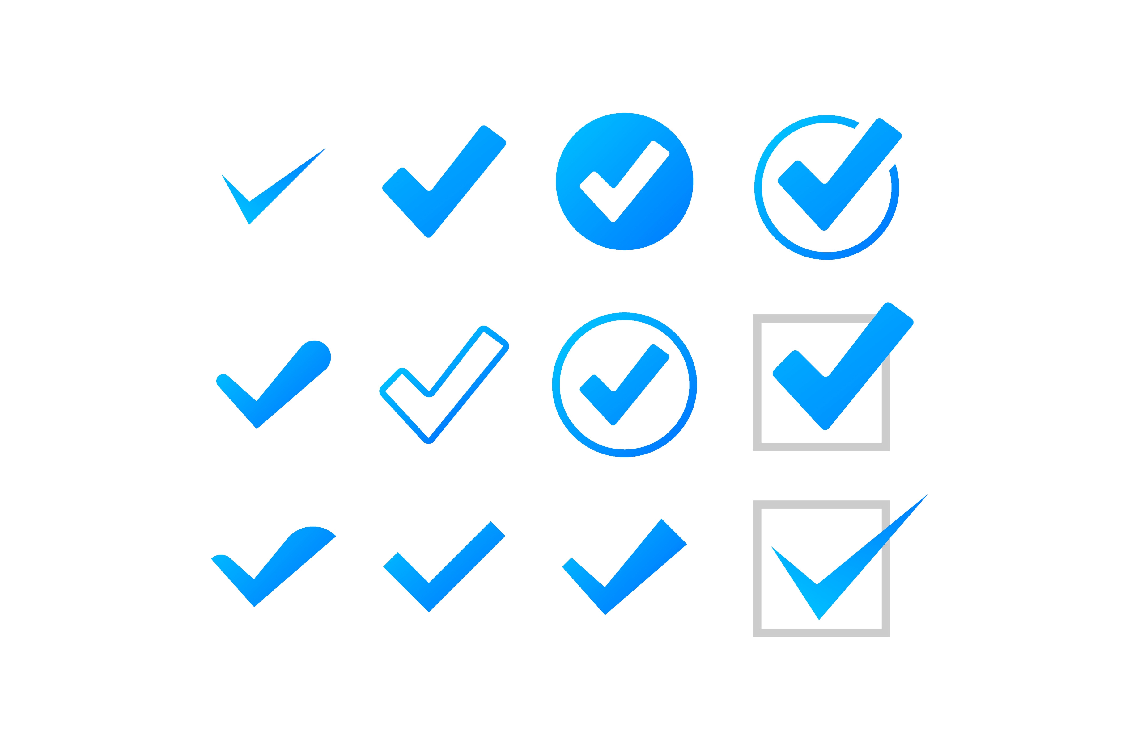 Set Check Marks Or Ticks Tick by DgMarket  Creative Market