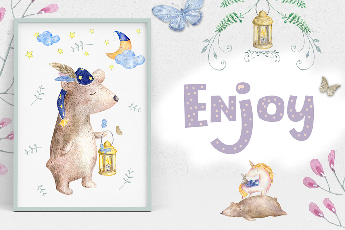 Baby Dreams Watercolor cute animals, an Animal Illustration by Ann Art Houze (Photo 7 of 8)