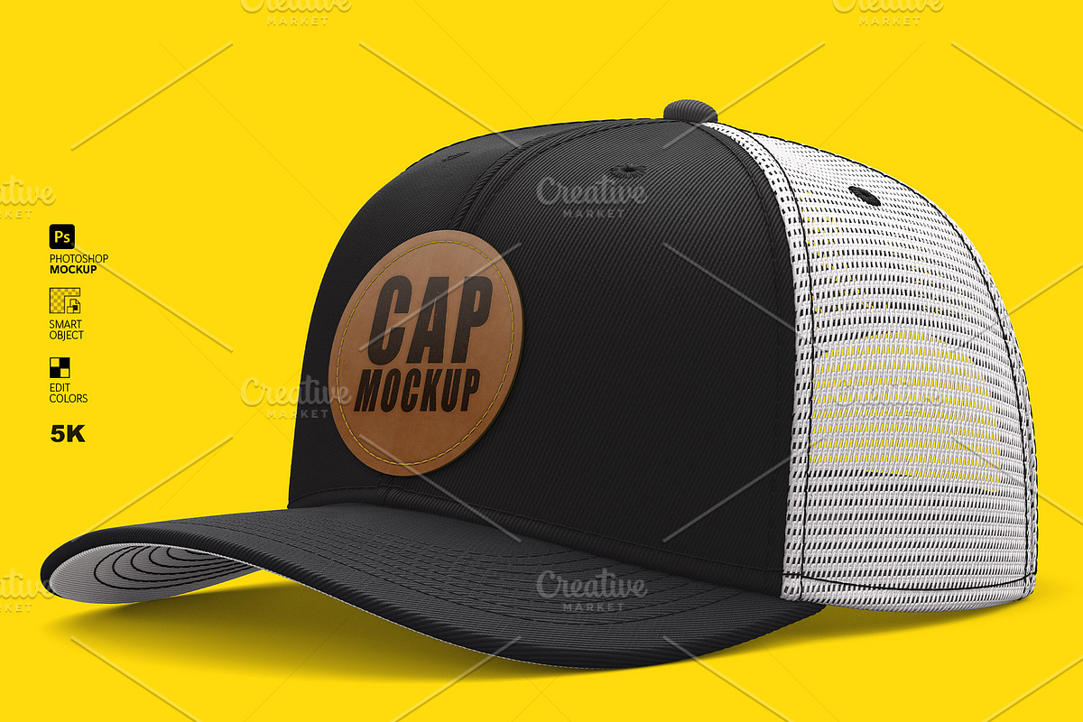 Fully Editable Trucker Hat Mockup PS, a Hat Mockup by LESZ Design (Photo 7 of 8)