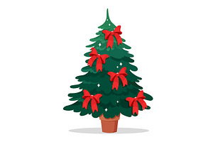 Decorated Christmas tree, an Object Illustration by Elen_Art
