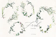 Fresh Watercolor Botanical Clip Art, a Decorative Illustration by whiteheartdesign (Thumbnail 4 of 5)